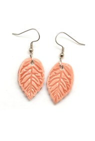 Ceramic Leaf Dangle Earrings
